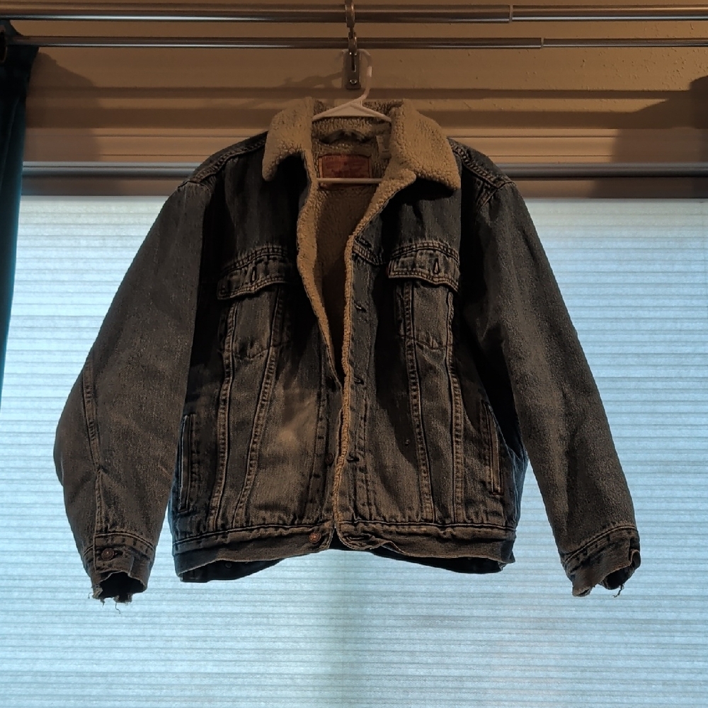 Levi's Black Denim Sherpa Jacket